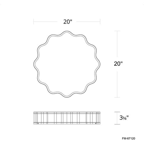 Vaughan LED 20 inch Brushed Nickel Flush Mount Ceiling Light, dweLED