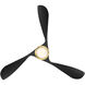 Swirl 54 inch Soft Brass Matte Black with Matte Black Blades Downrod Ceiling Fans, Smart Fan