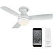 Orb 44 inch Matte White Flush Mount Ceiling Fans, Smart Fan