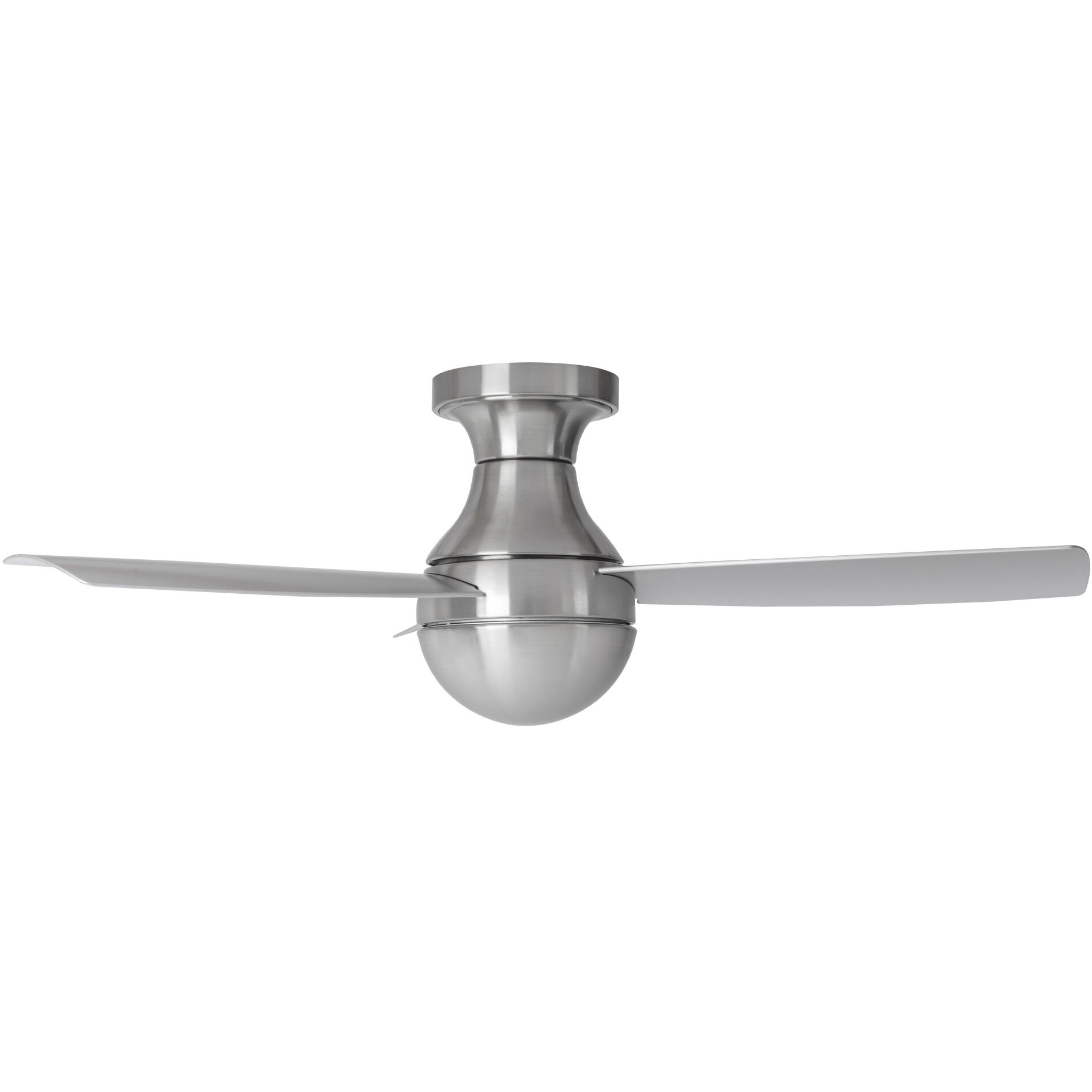 Orb 44 inch Brushed Nickel Flush Mount Ceiling Fan in Not Included, Smart Fan