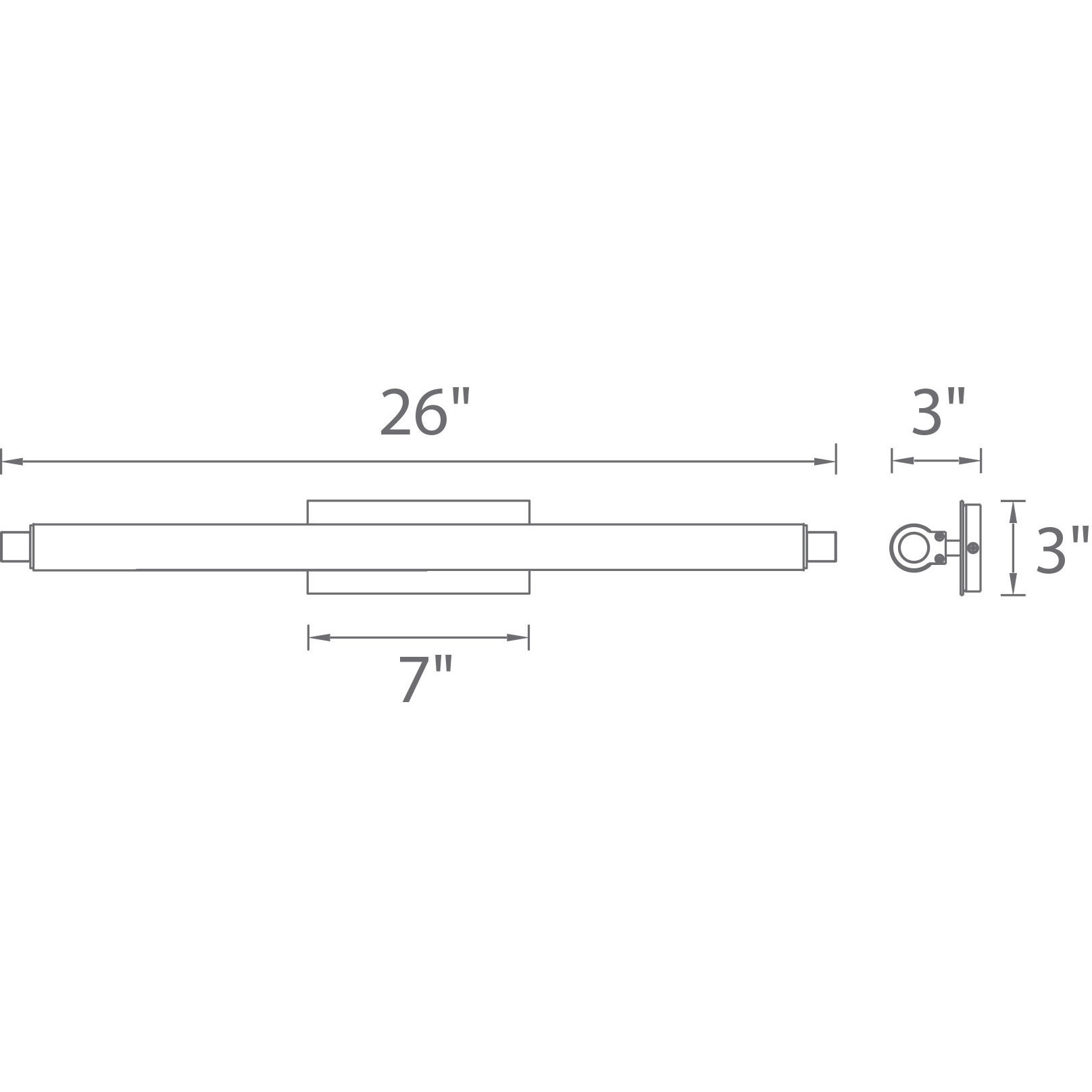 Vista LED 26.38 inch Chrome Bath Vanity & Wall Light, dweLED