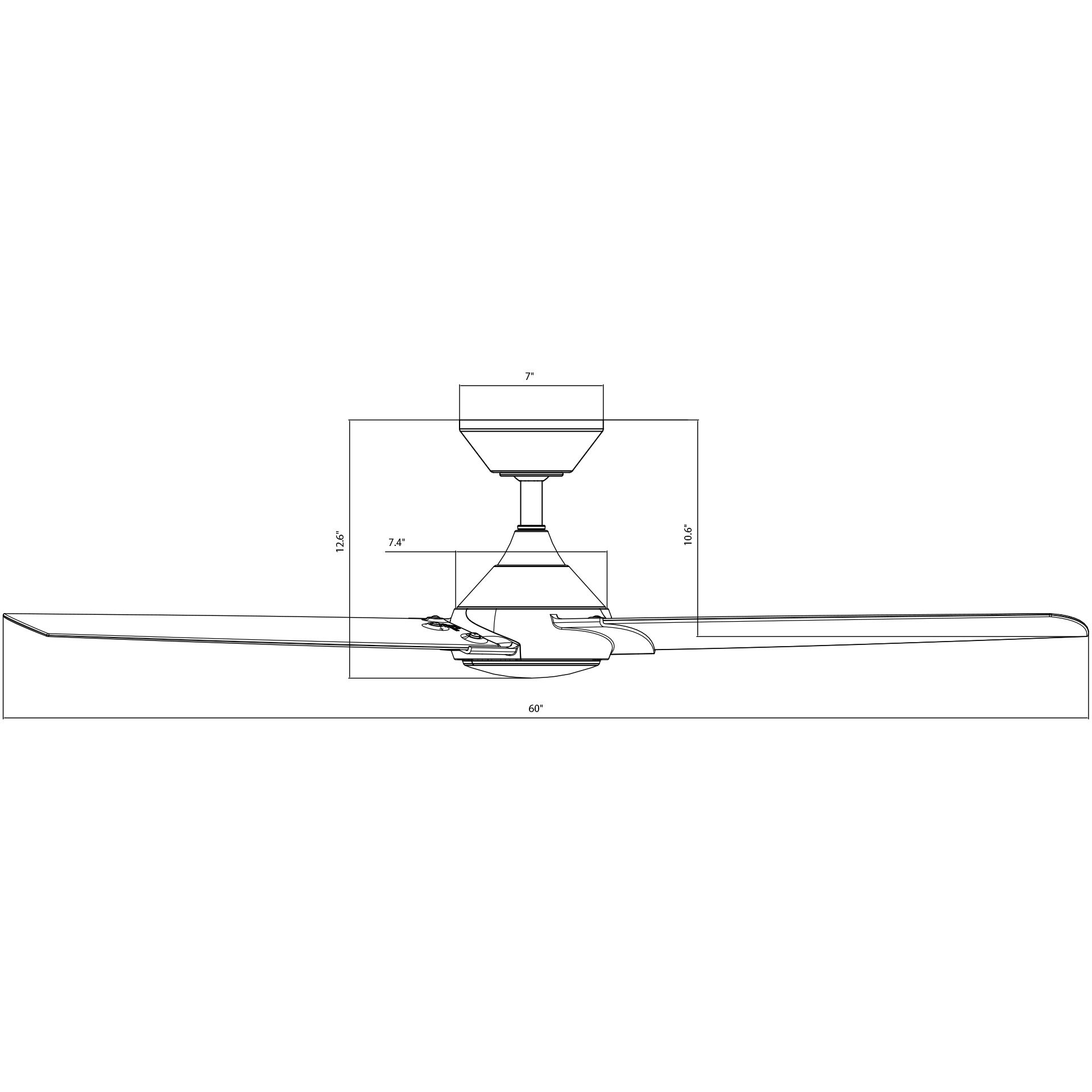 Zelda 60 inch Soft Brass Matte Black with Matte Black Blades Downrod Ceiling Fans, Smart Fan