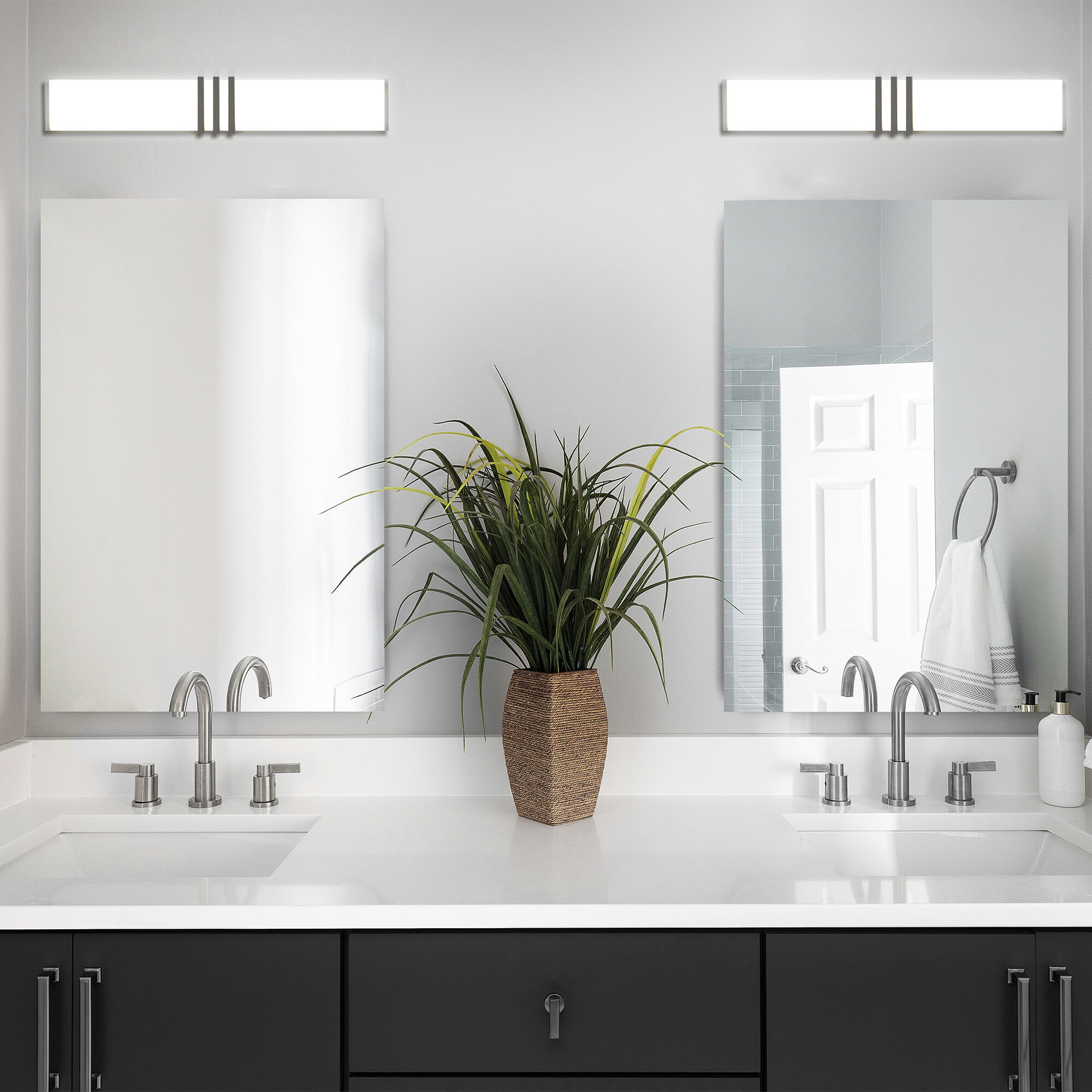 WAC Lighting WS 75328 BK Minibar 1 Light 28 inch Black Bath Vanity Light Wall Light