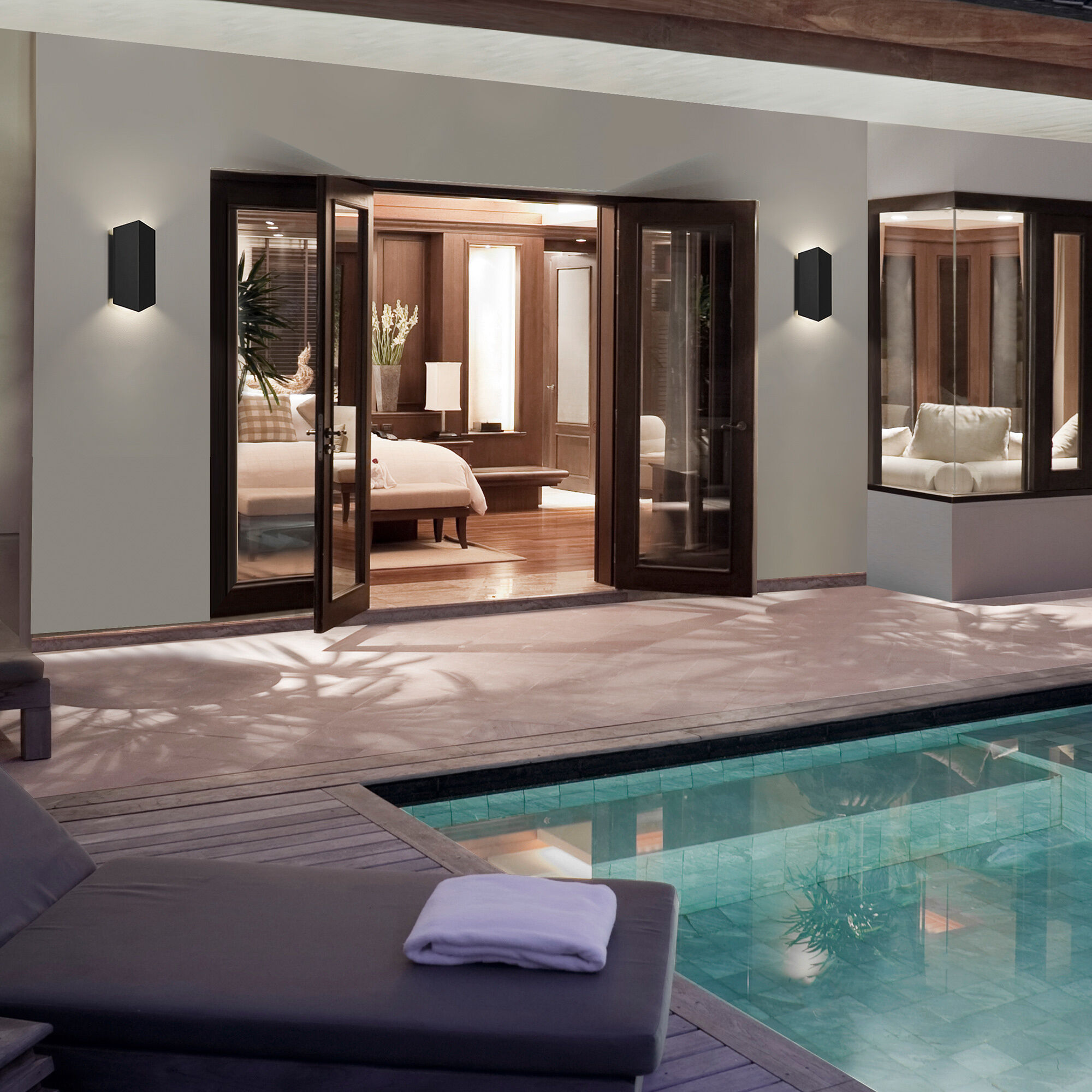 Summit LED 14 inch Black Outdoor Wall Light in 3500K, dweLED