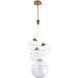Bistro LED 24 inch Aged Brass Multi-Light Pendant Ceiling Light, dweLED
