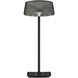 Crystal 14.38 inch 2 watt Black Rechargeable Table Lamp Portable Light