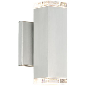 Block LED 8.13 inch Brushed Aluminum Outdoor Wall Light, dweLED
