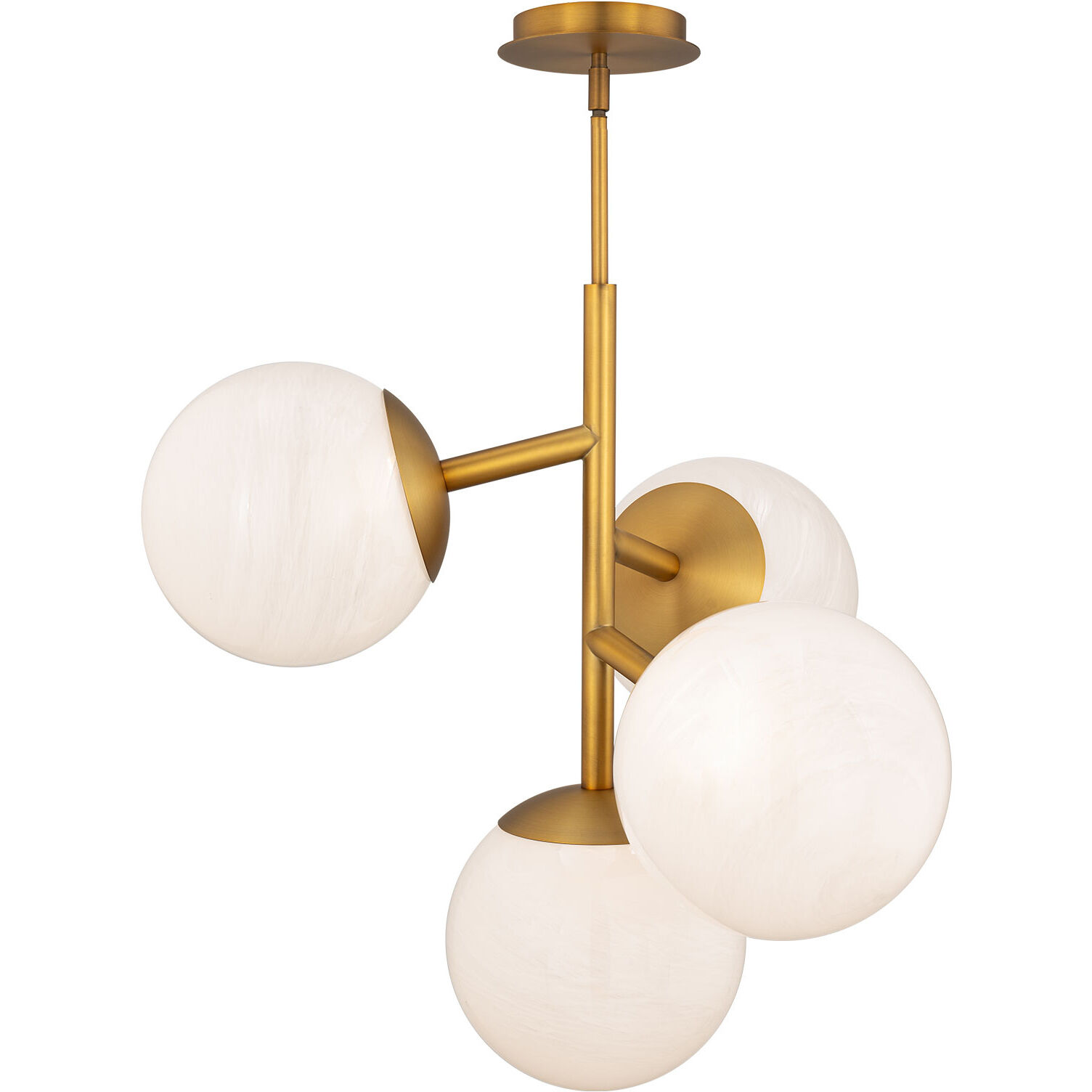 Quatrro LED 26.75 inch Aged Brass Pendant Ceiling Light in 4000K, dweLED