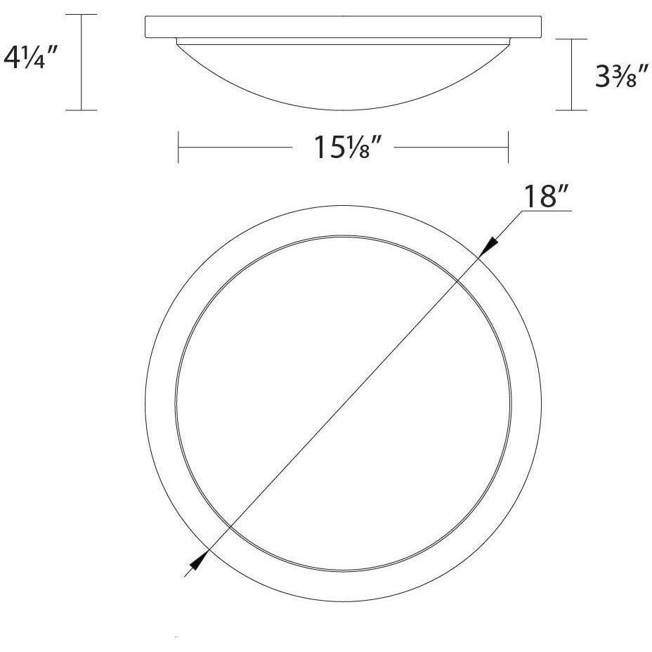 Dew LED 18 inch Black Flush Mount Ceiling Light, WAC Limited