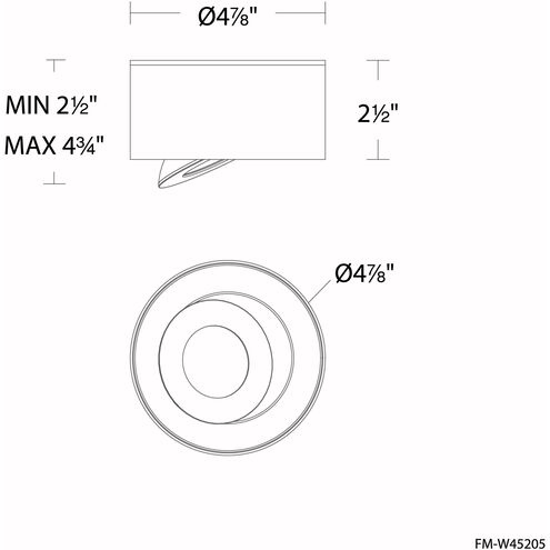 Peek LED 4.88 inch Black Flush Mount Ceiling Light in 4000K, dweLED