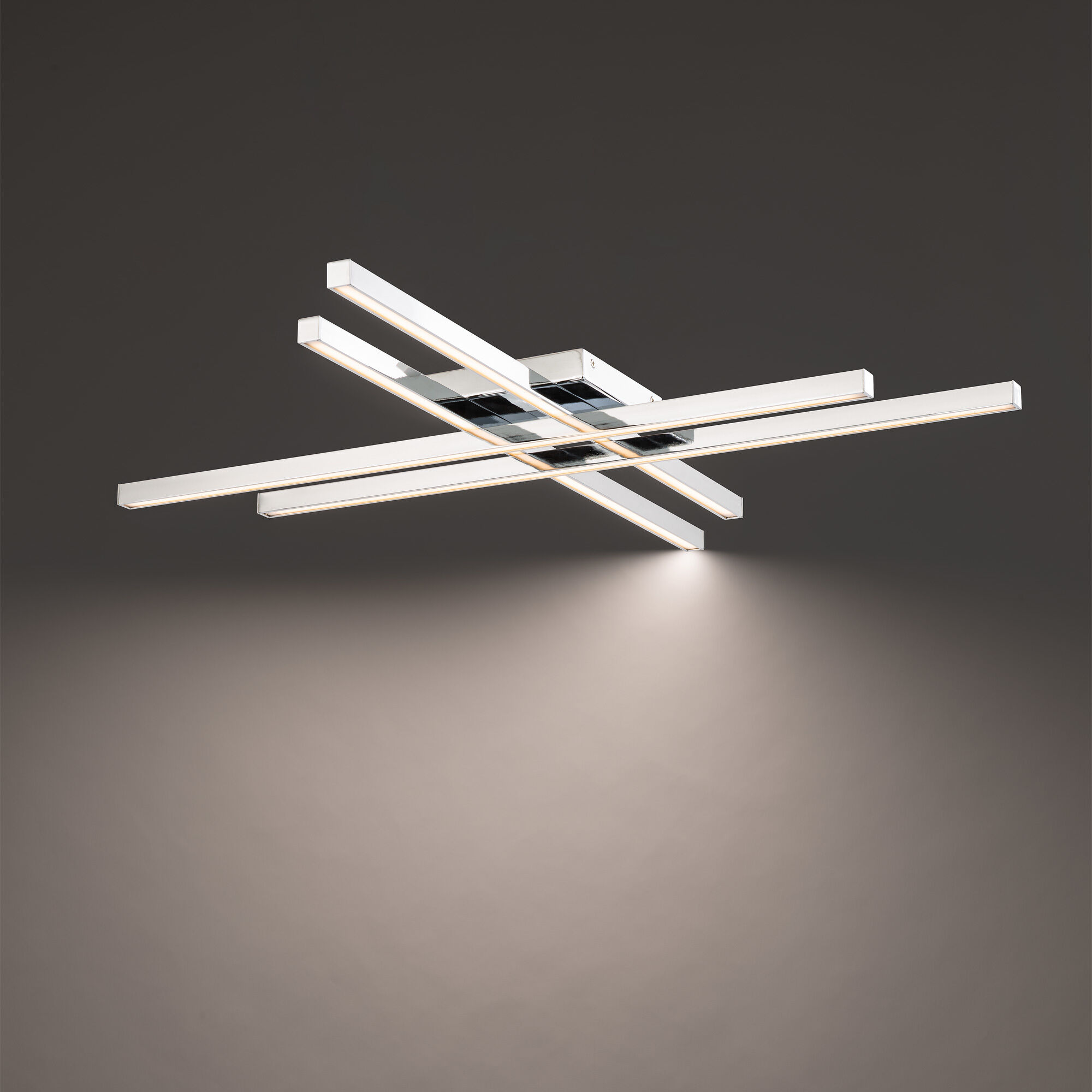 Parallax LED 32 inch Chrome Flush Mount Ceiling Light, dweLED