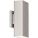 Edgey LED 10 inch Brushed Aluminum Outdoor Wall Light in 3500K, dweLED