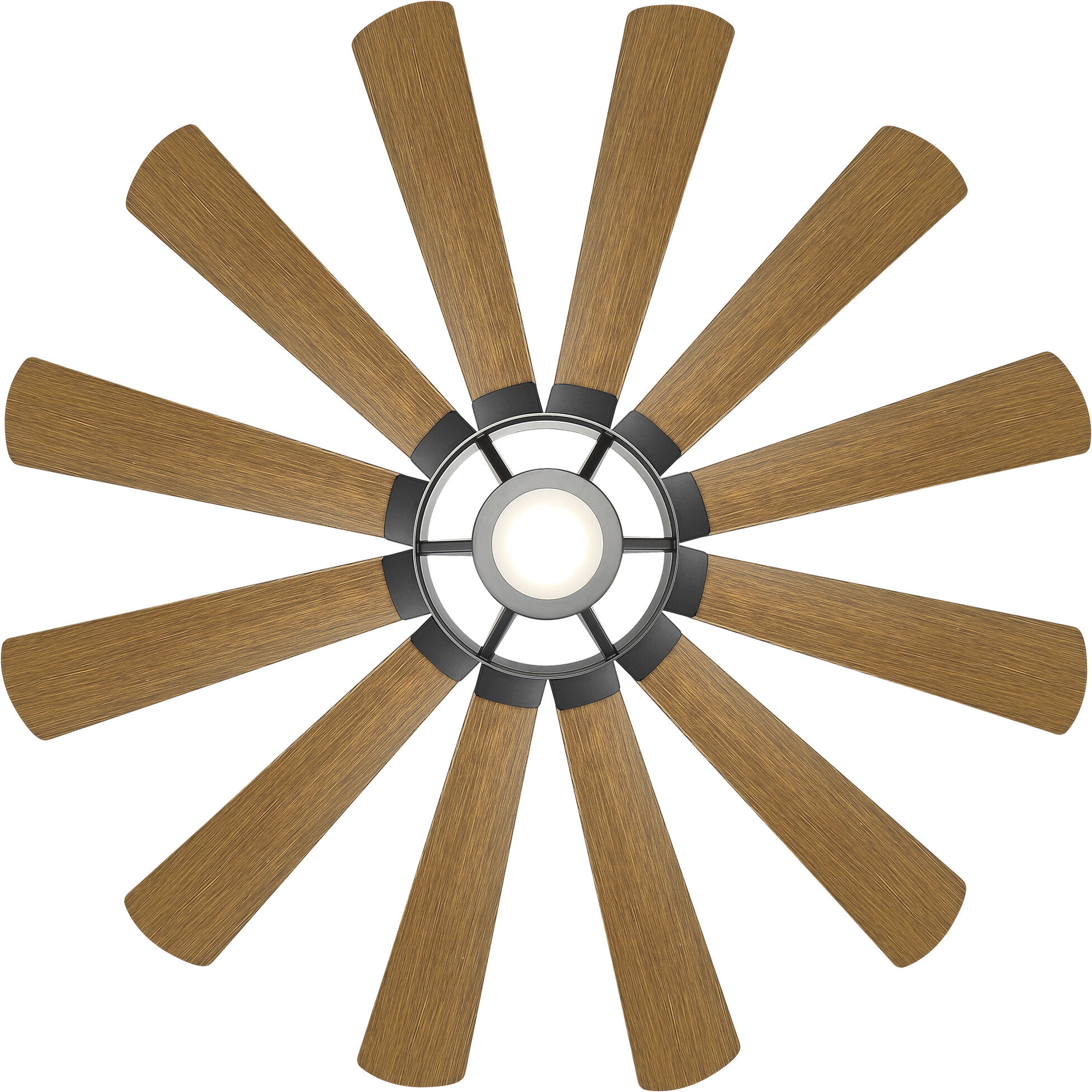 Windmill 65 inch Matte Black Distressed Koa with Distressed Koa Blades Downrod Ceiling Fans, Smart Fan