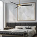Zelda 60 inch Soft Brass Matte Black with Matte Black Blades Downrod Ceiling Fans, Smart Fan