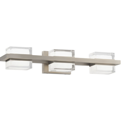 Interlok LED 24 inch Brushed Nickel Bath Vanity & Wall Light in 3500K, dweLED