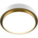 Salvo LED 15 inch White and Aged Brass Flush Mount Ceiling Light in 3500K, White/Aged Brass, dweLED