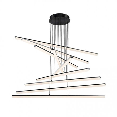 Stack LED 48 inch Black Pendant Ceiling Light in 48in, 9, dweLED