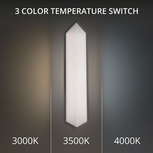 Corte LED 24 inch Black Outdoor Wall Light in 3000K, dweLED