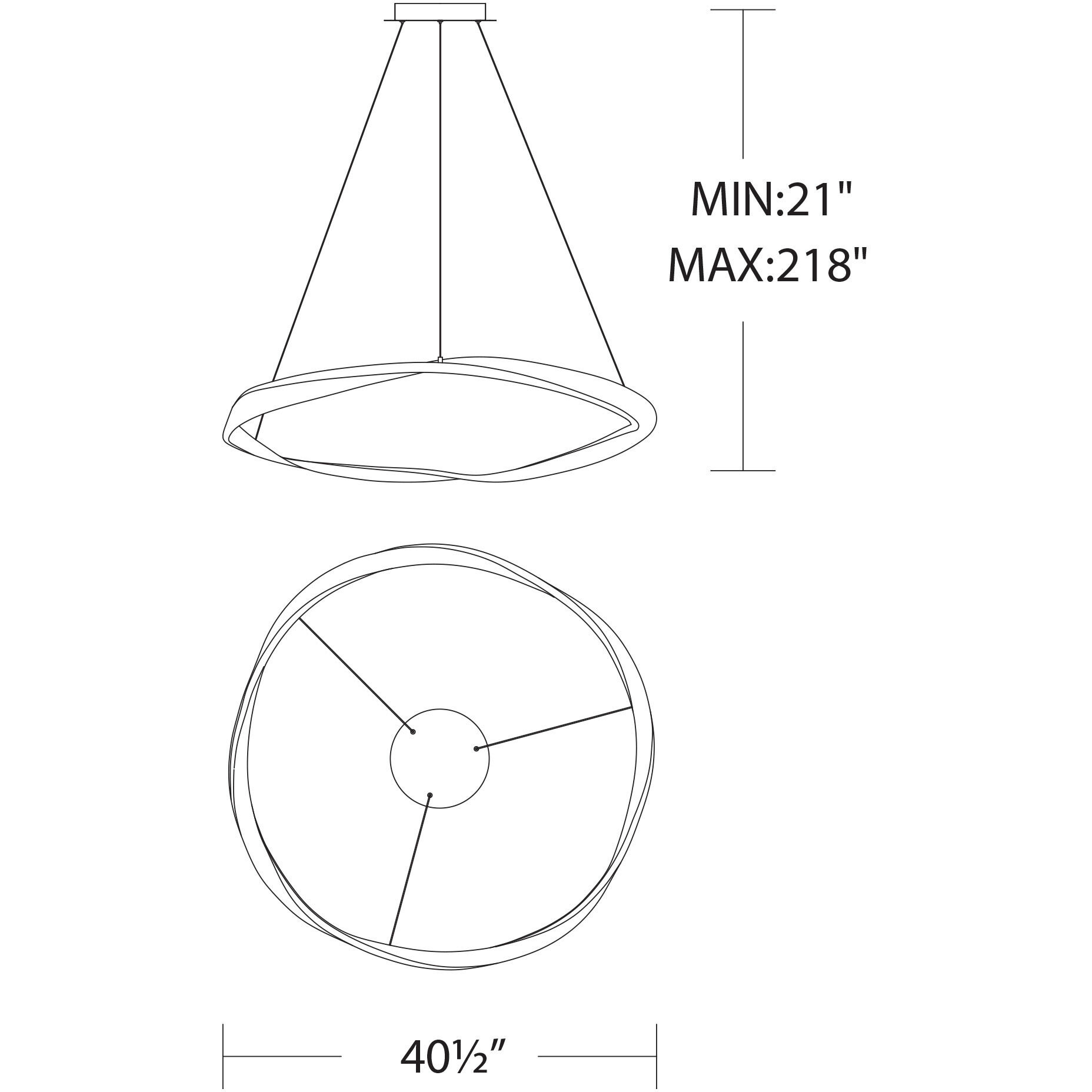 Eternal LED 41.56 inch Black Pendant Ceiling Light, dweLED