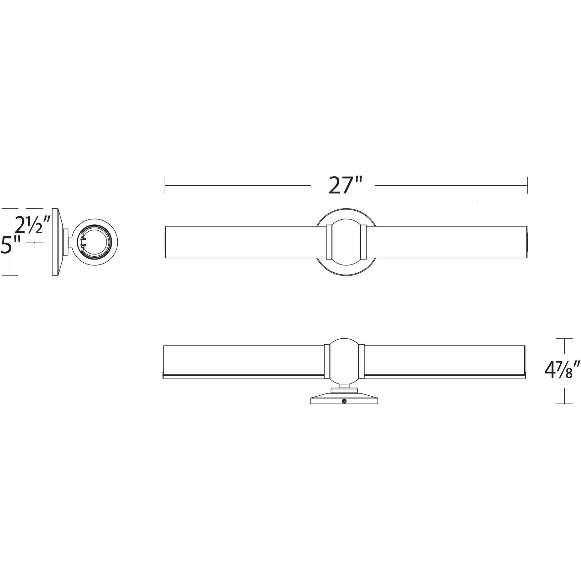 Juliet LED 27 inch Black Bath Vanity & Wall Light, dweLED