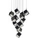 Ice Cube LED 11 inch Black Multi-Light Pendant Ceiling Light, dweLED
