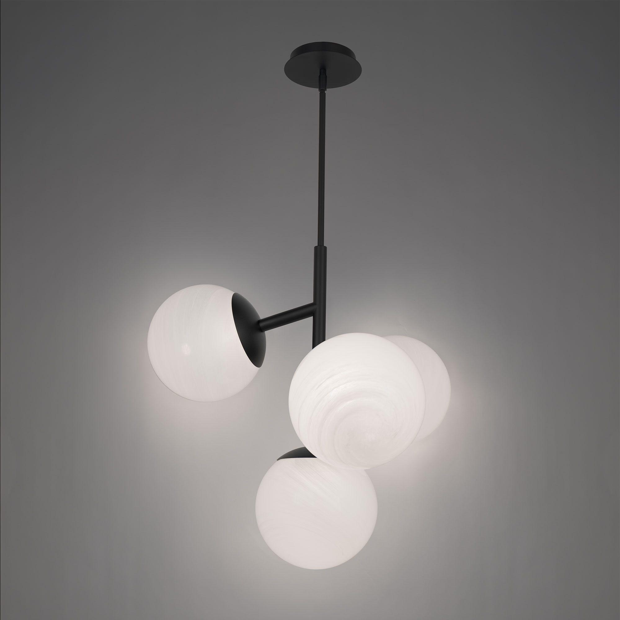 Quatrro LED 26.75 inch Black Pendant Ceiling Light in 3500K, dweLED