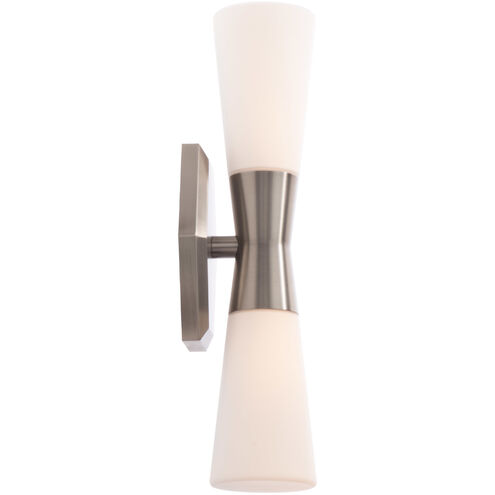 Locke LED 4.88 inch Brushed Nickel Bath Vanity & Wall Light, dweLED