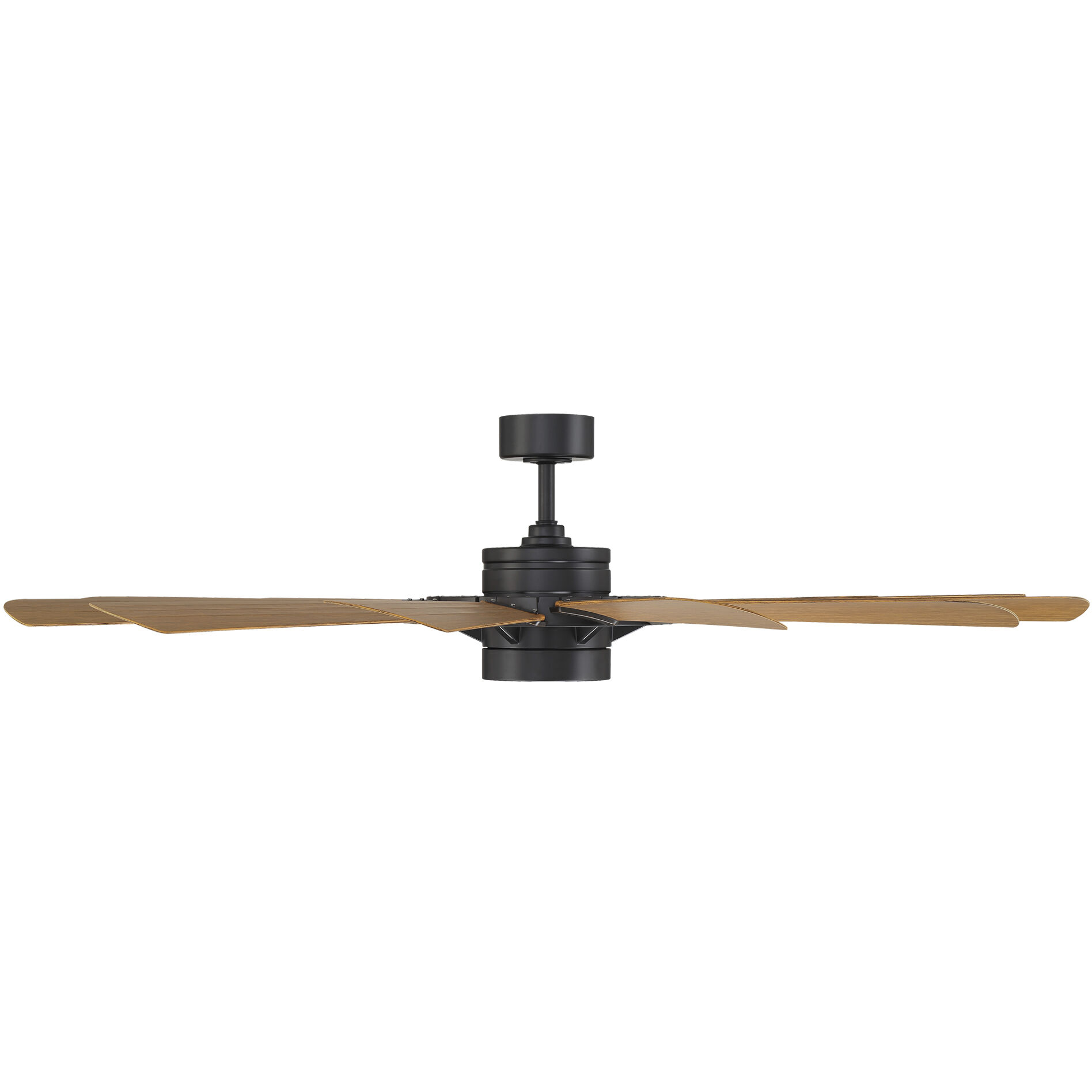 Windmill 65 inch Matte Black Distressed Koa with Distressed Koa Blades Downrod Ceiling Fans, Smart Fan