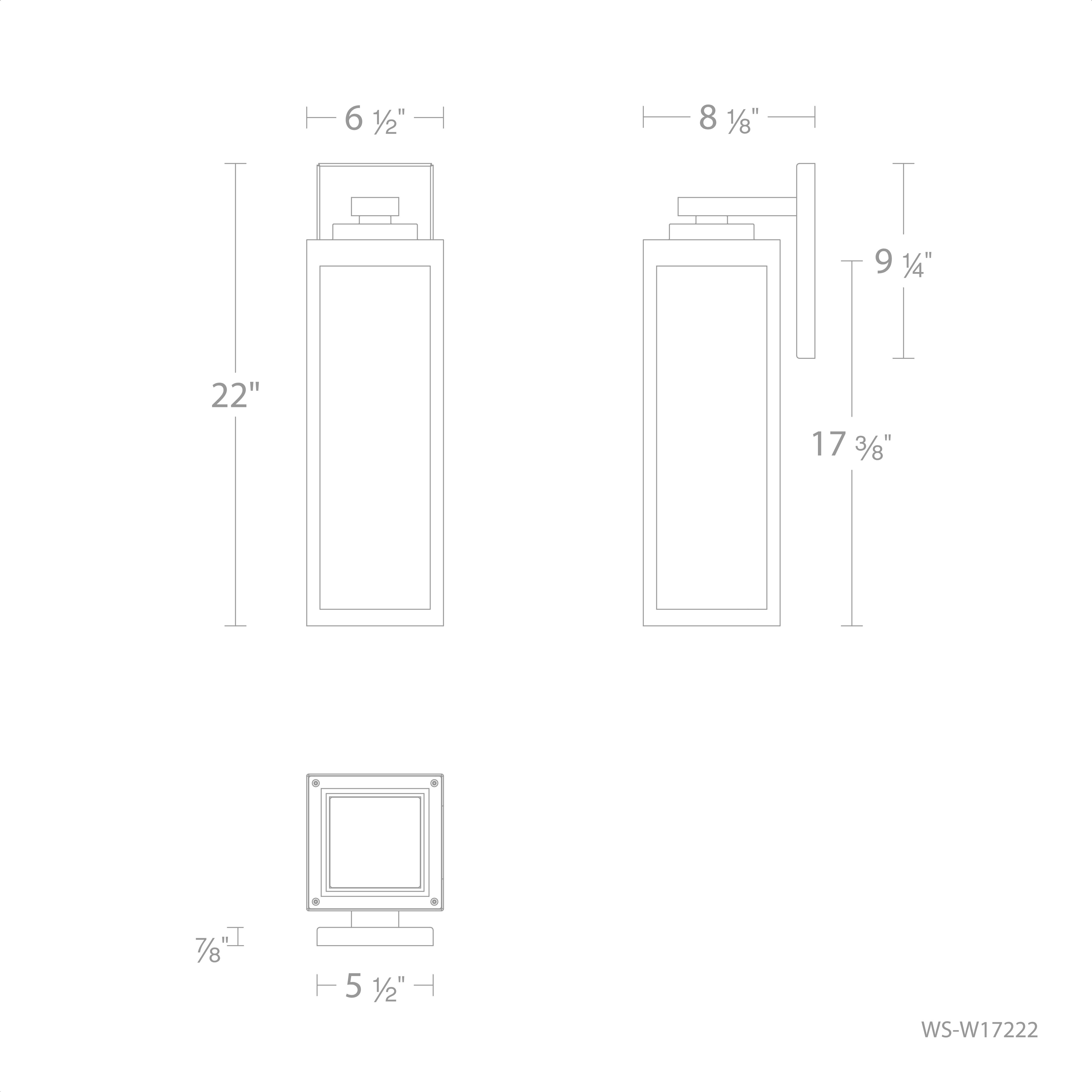 Amherst LED 22 inch Black Outdoor Wall Light, dweLED