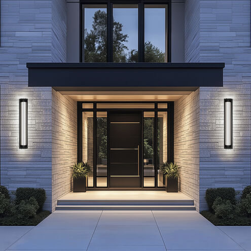 Moline LED 32 inch Black Outdoor Wall Light in 3500K, dweLED
