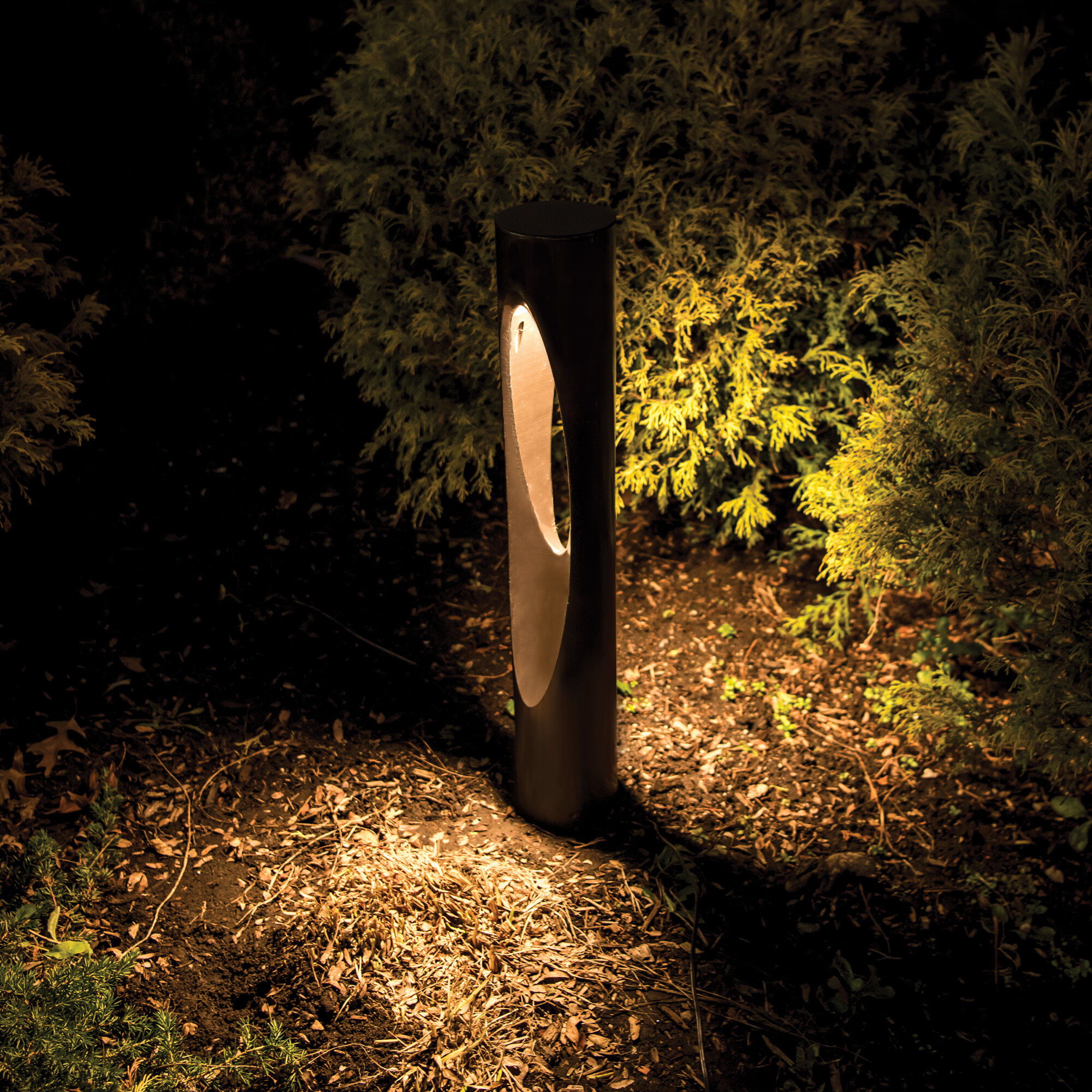 Scoop 120 12.5 watt Bronze Bollard Lighting in 2700K, WAC Landscape