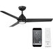 Mocha 54 inch Matte Black Downrod Ceiling Fans, Smart Fan