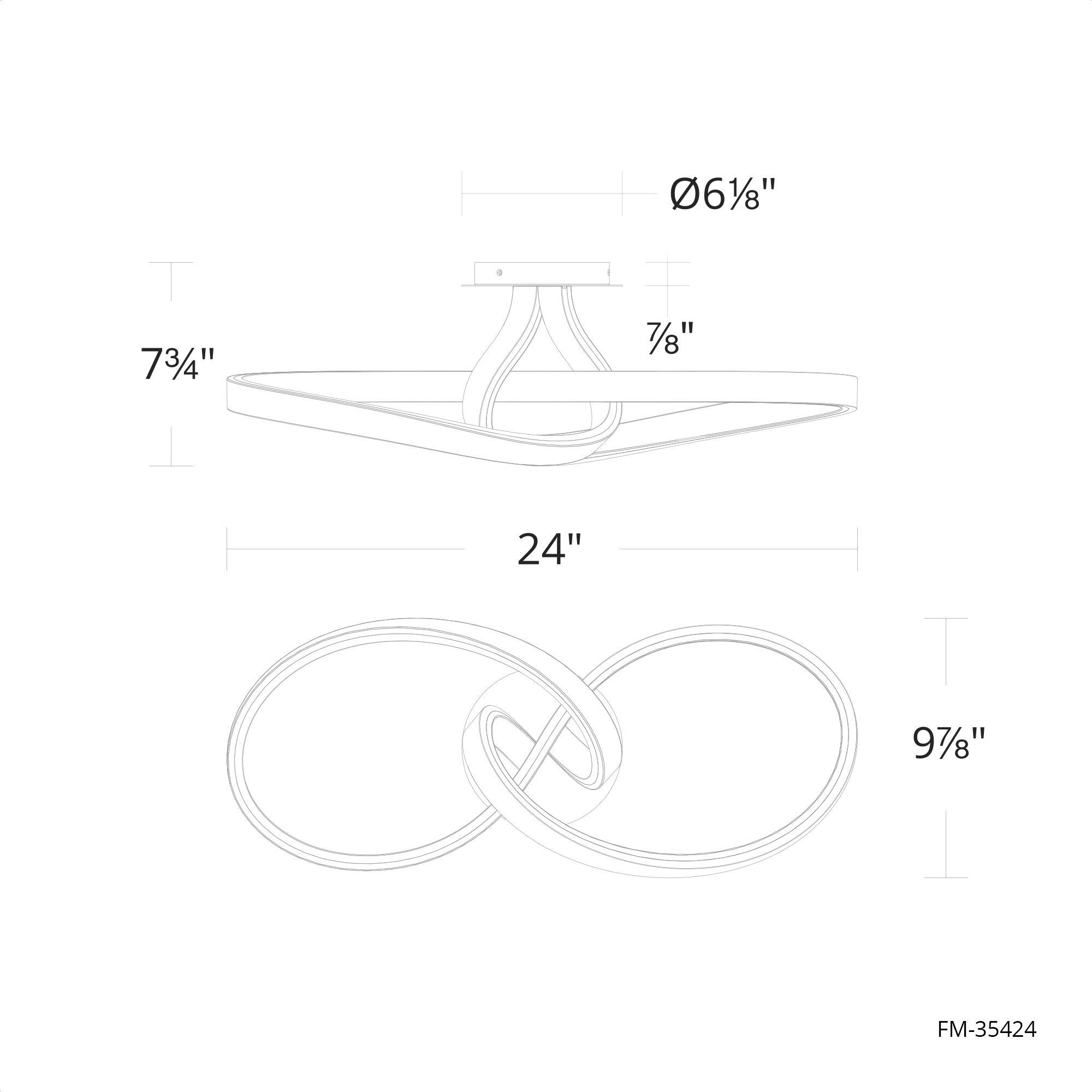 Mobius LED 9.88 inch Chrome Semi-Flush Mount Ceiling Light, dweLED