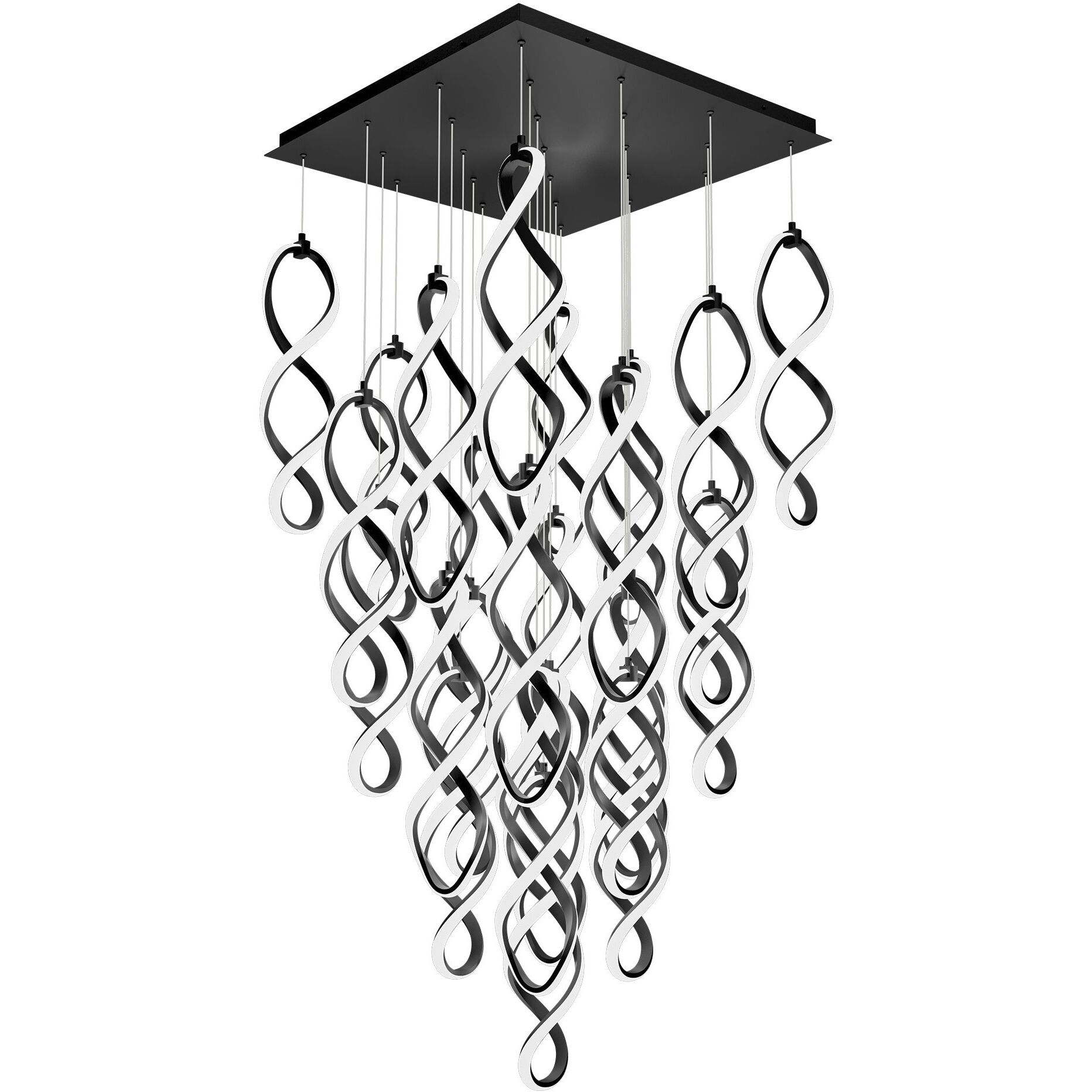 Interlace LED 29.63 inch Black Multi-Light Pendant Ceiling Light, dweLED