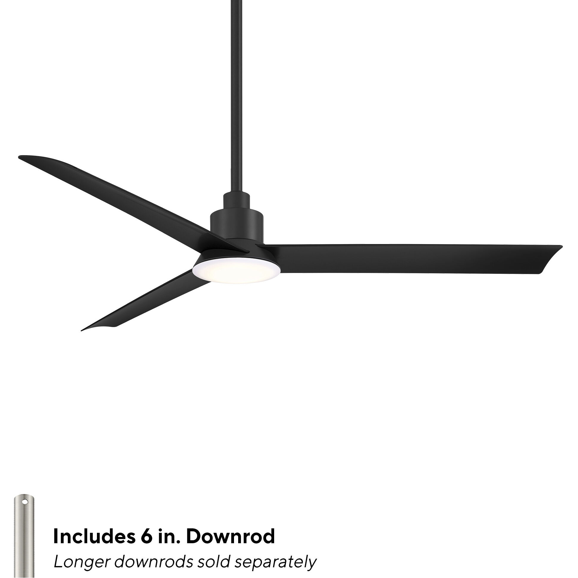 Flair 56 inch Matte Black with Matte White Blades Downrod Ceiling Fan