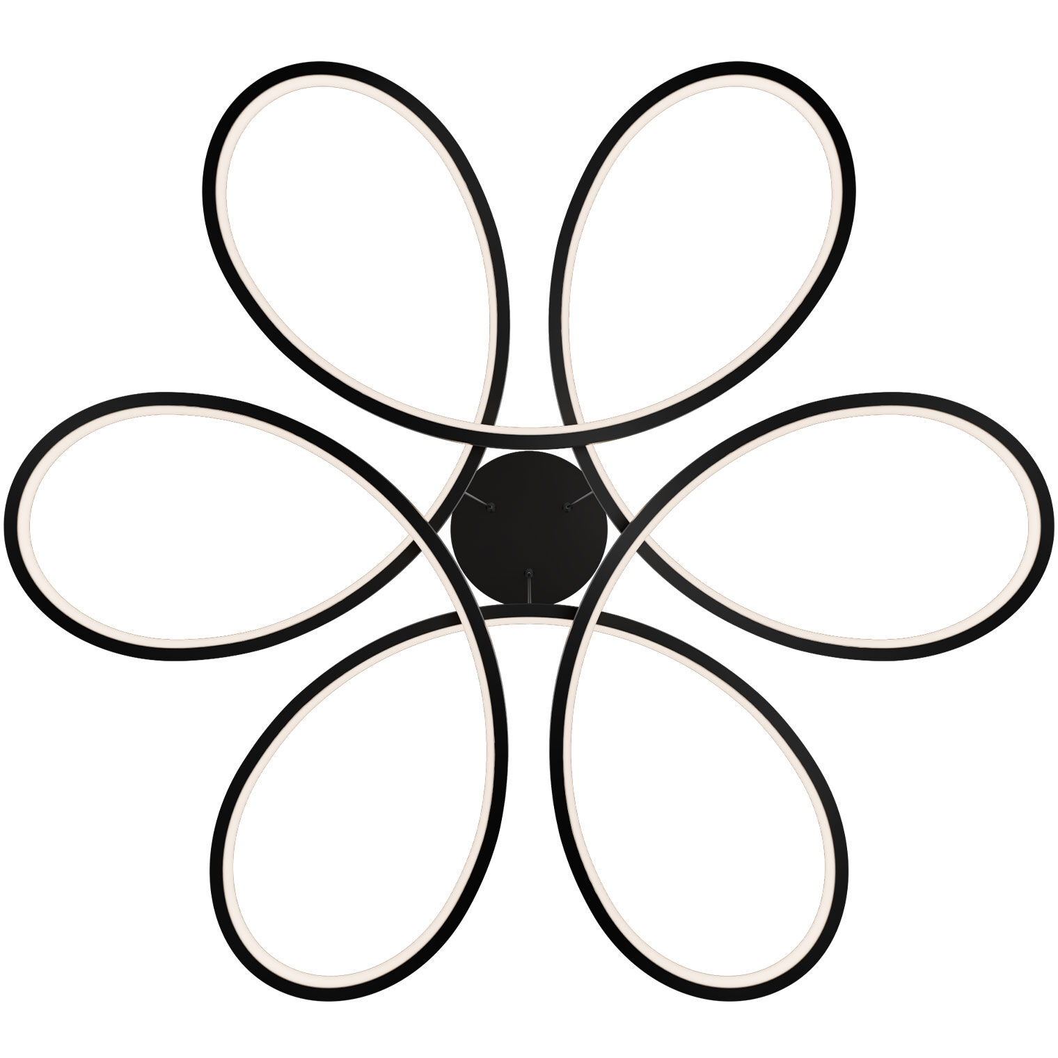 Klover LED 32 inch Black Pendant Ceiling Light in 3000K, dweLED