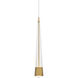 Quill LED 2.34 inch Aged Brass Pendant Ceiling Light in 2700K, dweLED