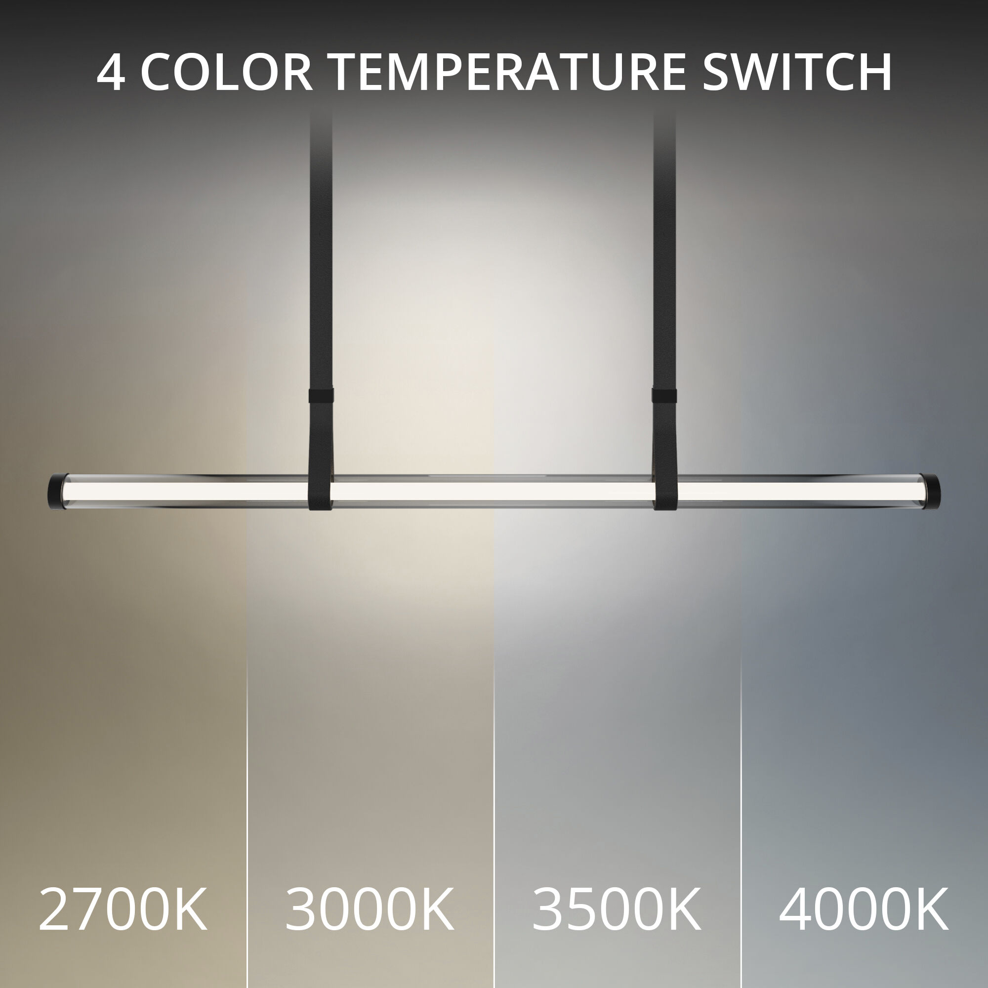 Balance Beam Linear Pendant Ceiling Light in 3500K, dweLED