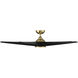 Viper 60 inch Soft Brass Matte Black with Matte Black Blades Downrod Ceiling Fans, Smart Fan