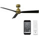 Clean 52 inch Soft Brass Matte Black with Matte Black Blades Downrod Ceiling Fans, Smart Fan