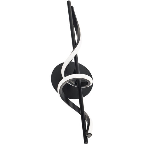 Corkscrew LED 22 inch Black Bath Vanity & Wall Light in 2700K, dweLED