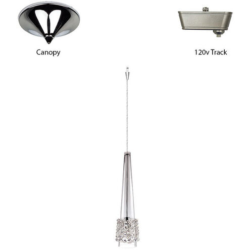 Eternity Jewelry 1 Light 4 inch Chrome Pendant Ceiling Light in White Diamond, Quick Connect
