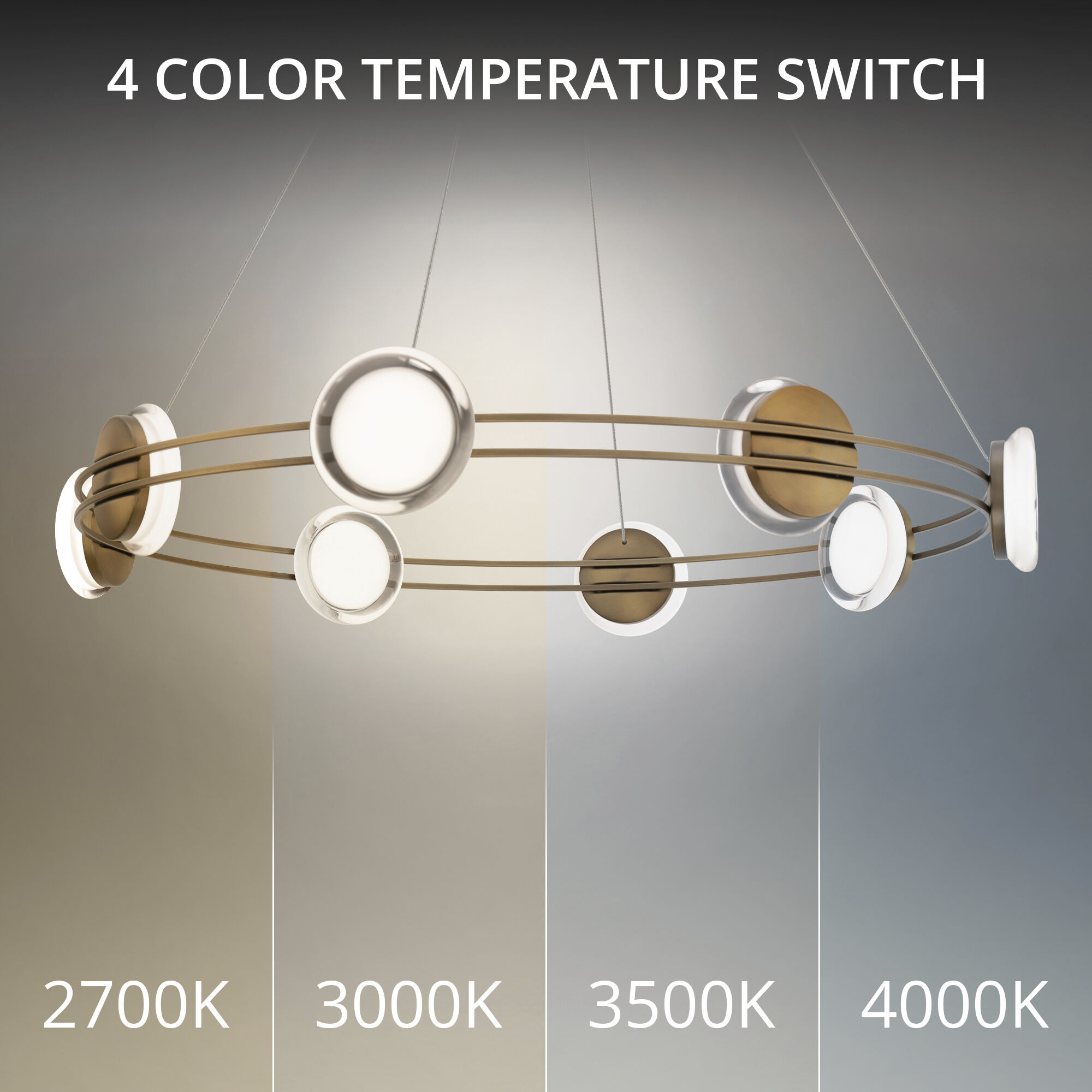 Bracelet LED 32.25 inch Aged Brass Pendant Ceiling Light in 3500K, dweLED