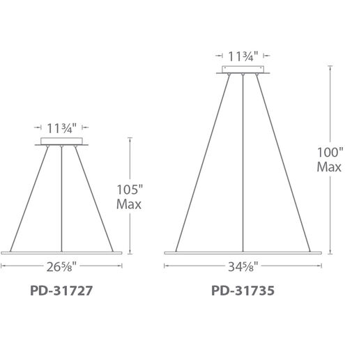 Illusion LED 26.63 inch Titanium Pendant Ceiling Light, dweLED