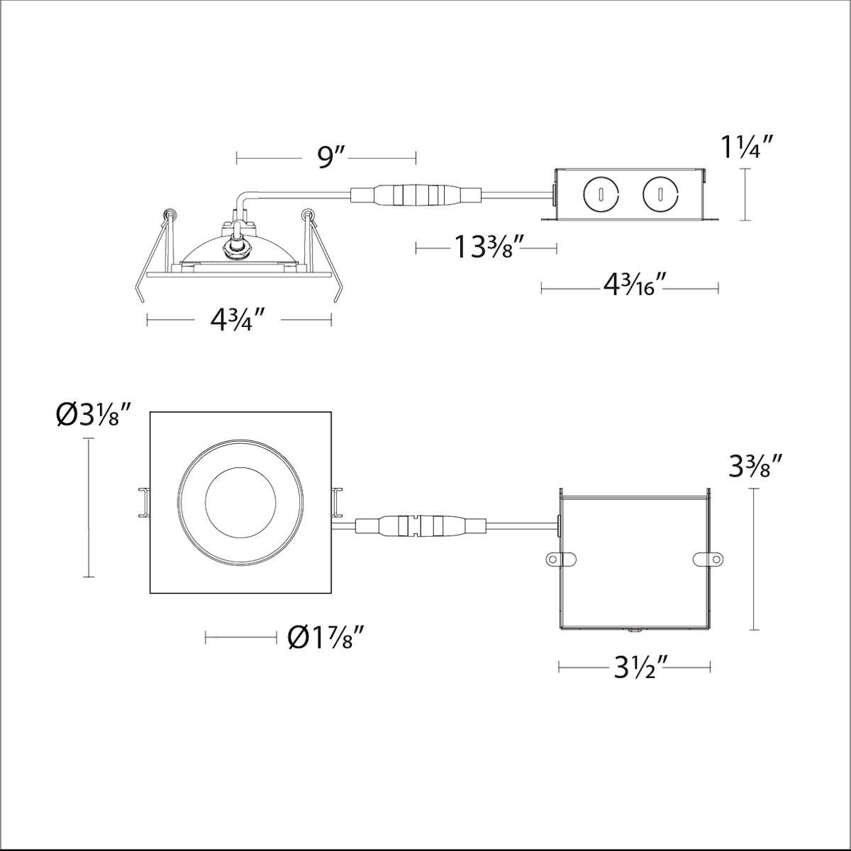 WAC Lighting R4ESAR-W9CS-WT Lotos LED White Adjustable Recessed Kit
