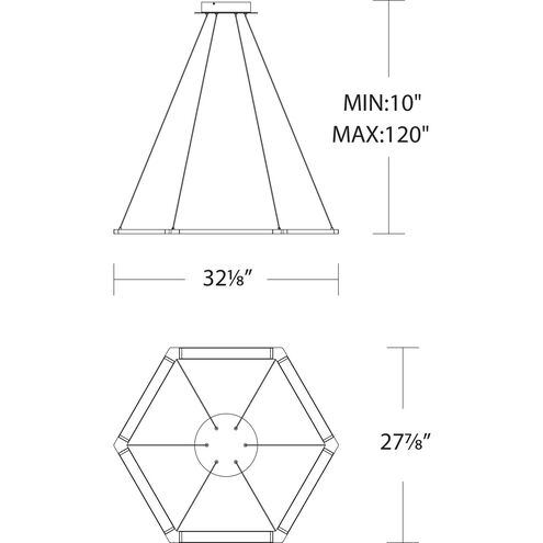 Lune LED 32 inch Aluminum Pendant Ceiling Light, dweLED