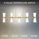 Hourglass Linear Pendant Ceiling Light in 3500K, Aged Brass, dweLED