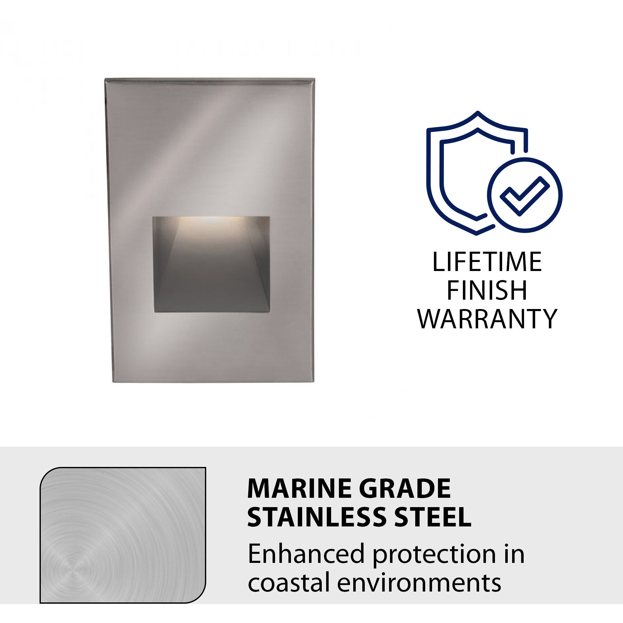 Tyler 12 2 watt Stainless Steel Step and Wall Lighting in Amber, WAC Landscape