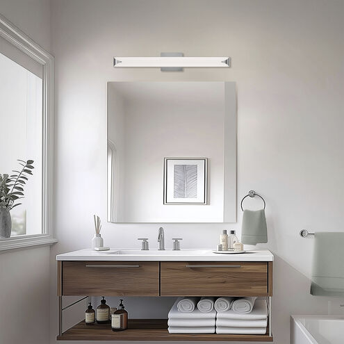 Straitaway LED 24 inch Black Bath Vanity & Wall Light in 4000K, dweLED