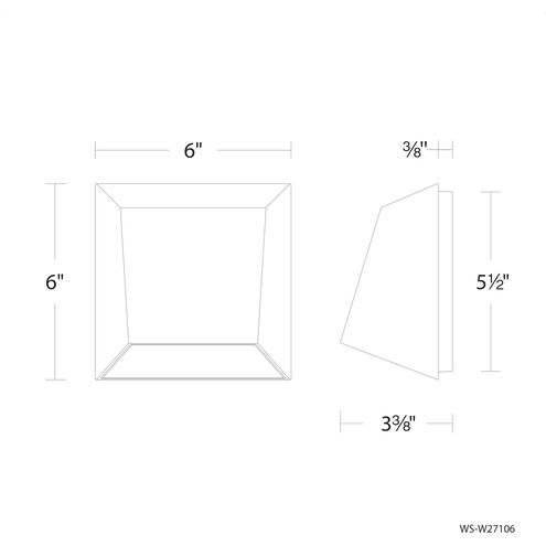 Atlantis LED 6 inch White Outdoor Wall Light in 3000K, dweLED